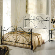 Iron bed one and a half square with footboard SABRINA Black 126x208x h128 cm