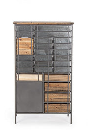 OFFICINA chest of drawers in steel and wood 132.5h cm