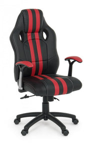 Office armchair with red leatherette Spider armrests
