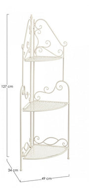 Classic corner cabinet 3 shelves Giselle cream