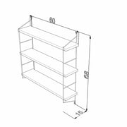 Wall bookcase 3 shelves Neelix black cm 60 x 15 x 68 h