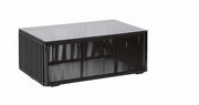 Kloe black outdoor coffee table with glass top