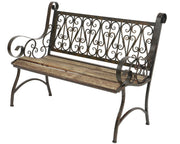Bordeaux bench in brown outdoor iron