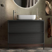 Adam105 bathroom cabinet with 2 black ash drawers