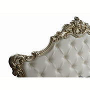 Baroque double bed with SAVOIA eco-leather container White Silver 194x209x h 140 cm