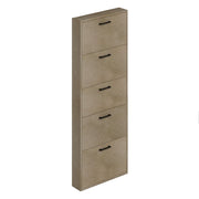 Slim shoe rack in melamine-faced wood with 5 clay flaps h.180x65x15 cm