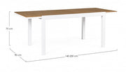 Extendable table 140-200x90 white in aluminium
