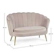 2 seater sofa with light gray velvet effect Giliola