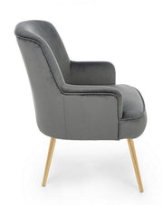 Clelia gray armchair with gold velvet effect