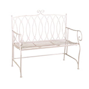 Ragusa white metal outdoor bench 104x 55 x h90 cm