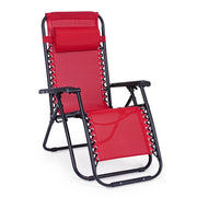 Martin red deck chair for outdoor use