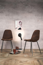 Set of 4 Faux Leather Chairs 44cm x 50cm x 84cm