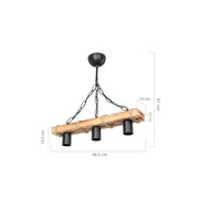Lagun ASZ1236 rustic industrial pendant lamp with 3 lights