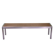 Bench in aluminum Poliwood Seattle brown