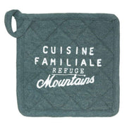 Wilde mitt plus pot holder Peacock blue color