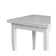 Extendable square solid wood table in white color 90x90-180 cm