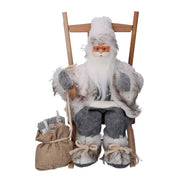 Fabric Santa Claus on gray chair 23x22,5h30 cm
