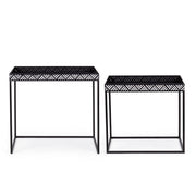 Set of 2 Inky black metal coffee tables