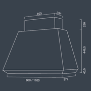 DIAMANTE extractor hood in burnished stainless steel 110 cm