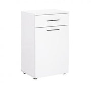 White bathroom cabinet with basket and drawer 52x38xh.83 cm