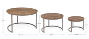 Narvik set of 3 steel and wood coffee tables