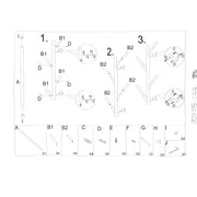 Black metal hanger 4 places cm19x18h63