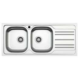 Built-in kitchen sink MP1162DX steel 116x50 cm two bowls and right drainer