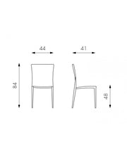 4x Chairs in polypropylene - Denise