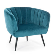 Classic Armchair in Peacock Blue Velvet