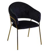 Rotterdam black velvet armchair h82 cm