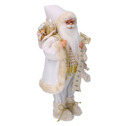 Woven Santa Claus with presents and gold white list 24x12h45 cm