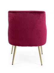 Clelia modern burgundy velvet armchair