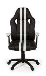 Office armchair with white leatherette Spider armrests