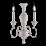 Shabby white wood wall light two lights 25x h40 cm