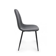 Dining chair in dark gray imitation leather AMANDA 45x54x h87 cm