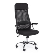Office armchair with steel armrests in black Clarissa fabric