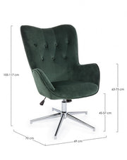 Design style green velvet armchair