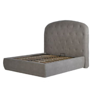 Contemporary Light Grey Upholstered Storage Bed with Rounded Headboard