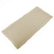 Cream fabric runner tablecloth with rectangular lace cm45x100