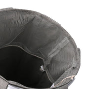 Foldable round gray fabric basket cm ø40h55