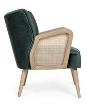 Virna green velvet vintage wooden armchair