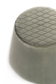 Gray metal velvet pouf cm 46.5 x 46.5 x h 33