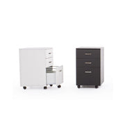 Office chest of drawers in MDF with three drawers White Ash NADIR 40x44x h65 cm