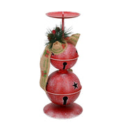 Red metal candle holder 1p cmø10,5h26,5