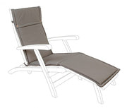Sunbed cushion in poly chocolate removable fabric