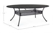 Ivrea oval table in anthracite aluminum 200x150 cm