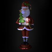 Red LED metal Santa Claus cm40x30h135