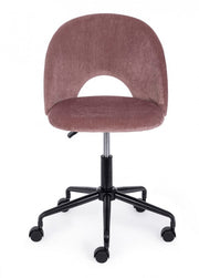 Linzey office chair in pink velvet