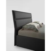 Ios double bed in dark gray eco-leather