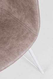 Warhol white beige faux leather vintage chair 59 x 54.5 x 80 cm